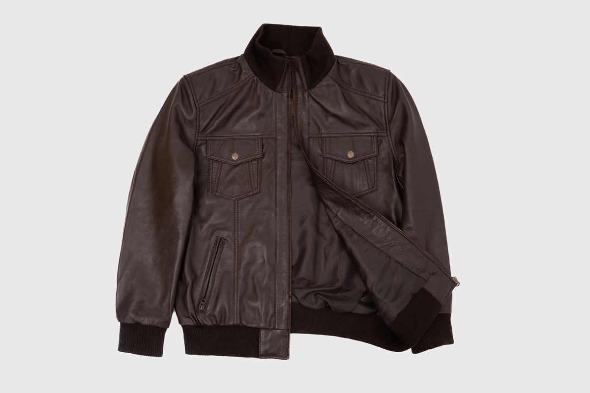 Ranger Dark Brown Leather Bomber Jacket